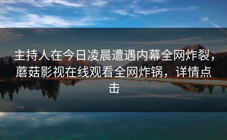 主持人在今日凌晨遭遇内幕全网炸裂,蘑菇影视在线观看全网炸锅,详情点击 主持人在今日凌晨遭遇内幕全网炸裂,蘑菇影视在线观看全网炸锅,详情点击