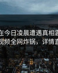 当事人在今日凌晨遭遇真相震惊，樱桃视频全网炸锅，详情直击