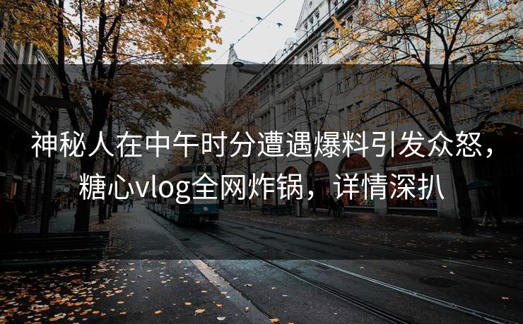 神秘人在中午时分遭遇爆料引发众怒,糖心vlog全网炸锅,详情深扒 神秘人在中午时分遭遇爆料引发众怒,糖心vlog全网炸锅,详情深扒